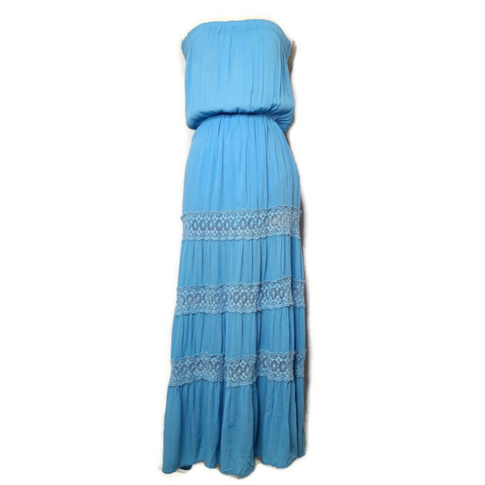2000s Moda Intl Strapless Vintage Maxi Dress